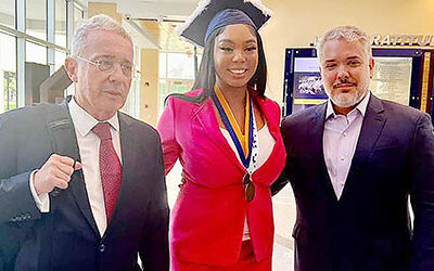 ﻿Ex presidente colombiano Duque en FIU. ﻿“Los países que no defienden las democracias terminan siendo cómplices de los dictadores”