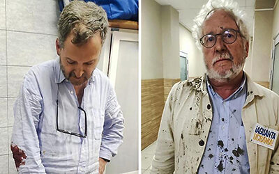 ﻿De milagros se salvan tres periodistas colombianos. ﻿“Un cohete cayó sobre nosotros cuando comíamos en un restaurante de Ucrania”