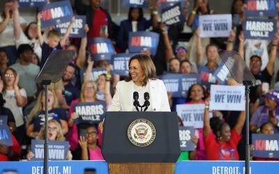 Kamala Harris acalla una protesta propalestina en su mitin de Detroit: «Estoy hablando yo»