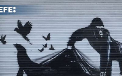 Banksy revela su novena obra mientras su octavo dibujo fue vandalizado