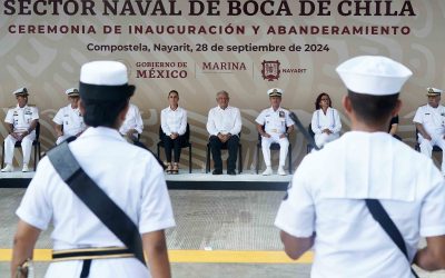 López Obrador despide gira con la apertura de zona naval sin mensaje de Sheinbaum