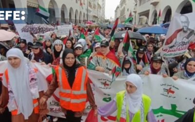 Miles de marroquíes vuelven a manifestarse en Rabat contra los ataques de Israel en Gaza