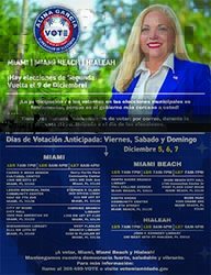 Es de vital importancia votar en las próximas elecciones en Miami, Miami Beach y Hialeah el 9 de diciembre